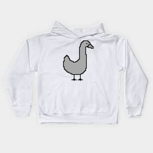 Cute Gray Goose Pixelart Kids Hoodie